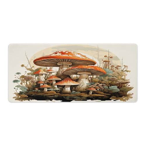 Tapis de bureau champignon géant imperméable grand tapis de souris design pour la rentrée