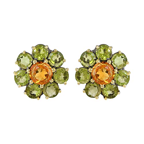 Boucles d'oreilles citrine naturelle et argent pour mariée élégante