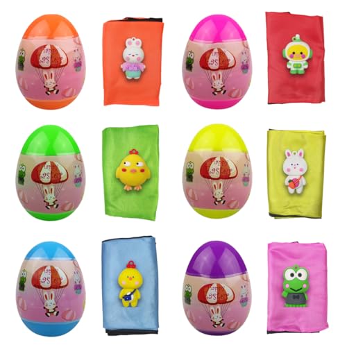 Pinkiwine 6 Pack Easter Eggs with Parachute Toys Throwing Toy for Kids Boys Girls Easter Basket Stuffers Fillers Gifts Party Favors - Thumbnail 2