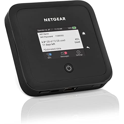 NETGEAR Nighthawk 5G Router mit SIM-Karte & WiFi 6 (MR5200) | M5 WLAN LTE Router 5G Mobil | bis 4 GBit/s Download-Speed | AX1800 WiFi 6 WLAN Hotspot bis 32 Geräte | Unterstützt alle Netze