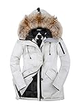 Fei Di Si Women Parka Winter Coat Snow Jacket Women Waterproof Faux Fur Hood Detachable
