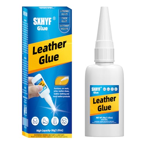 Leather Glue - 30g Leather Glue Adhesive, Clear Super Glue for Bonding Between Leather and Leather, Leather and Others Materials, Suitable for All Kinds of Leather, PU Leather,Permanent, Washable