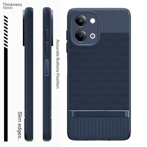 Image of Pikkme Back Cover for Vivo Y11 5G Camera Protection 3D Hexa Cube Design Silicone Protective Bumper Case (Blue)