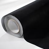 BOGAR TECH DESIGNS Suede Velvet Vehicle Wrap 8ft x 4.5ft Sheet Film for Roof Headliner Dashboard Door Trim Alcantara Roll, Black