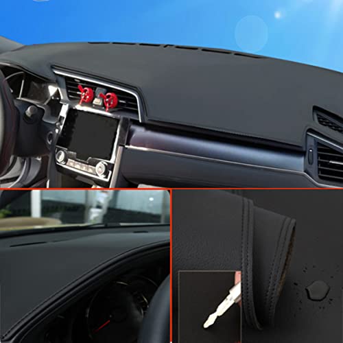 Chaoben 1 cubierta de cuero antideslizante para salpicadero, tapete para salpicadero, tapete para salpicadero, color negro, ajuste personalizado para Ford Fusion 2013 2014 2015 2016 2017 2018 2019