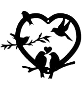 CREATCABIN Décoration Murale Métal Forme D'Oiseau Forme Cœur Oiseaux sur la Branche Décoration Mu...