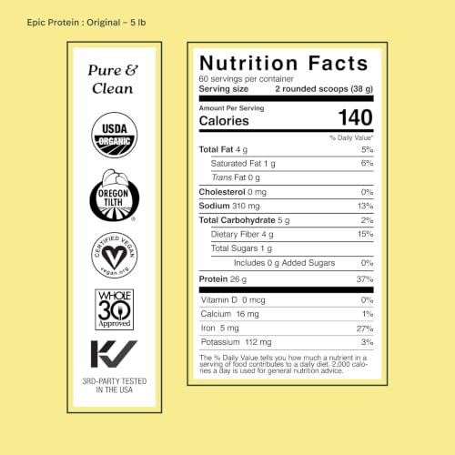 Image of Sprout Living Plant Based Protein & Superfoods Powder, Original, Unflavored | Organic Protein Powder, Vegan, Non Dairy, Non-GMO, Gluten Free, Sugar Free, Perfect Keto Drink Mix (5 lb)