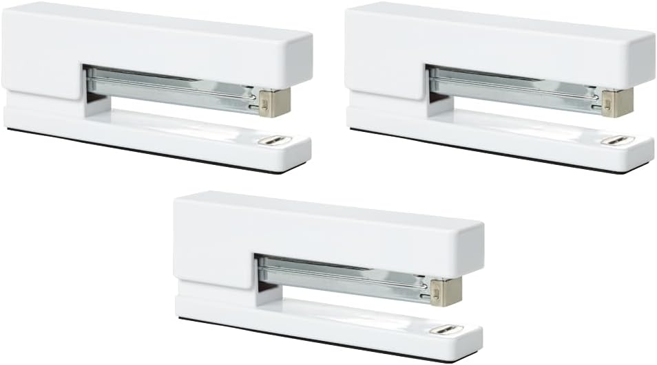 JAM PAPER Modern Desk Stapler - White - 3/Pack