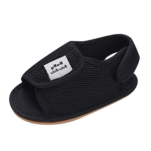 Baby Girls Boys Sandals Infant Toddler Shoes First Walkers Prewalkers Mesh Soft Sole Sneakers Casual (Black, 4 Infant)