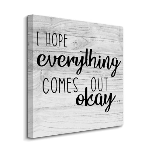 Lienzo decorativo para pared de cocina o baño con frase motivacional Yelolyio 20x20"