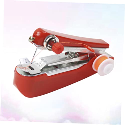 NUOBESTY mini-naaiset mini-handnaaimachine Zweetbestendig handmatig naaien naaldenmachine draagbare naaimachine draadloze naaimachine handleiding kleine naaimachine reizen rood - Image 5