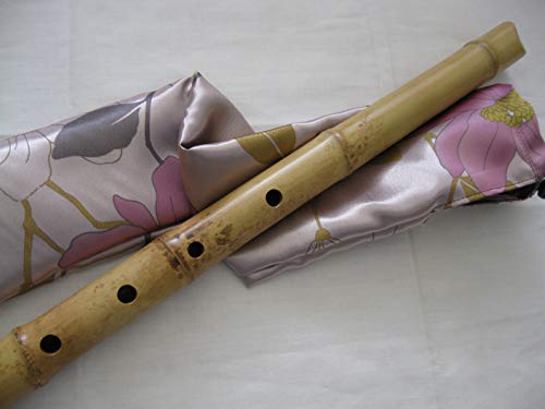 1.8 Pentatonic Shakuhachi W. Root End 5 Holes, Nature Edge-Cut Bamboo Mouthpiece - Traditional Zen Instrument #TOP3