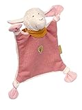 Süßes Schmusetuch aus kontrolliert biologisch angebauter Baumwolle für Babys und Kleinkinder, Niedliches Lamm mit Halstuch in freundlichen Farben – Das ideale Geschenk zur Geburt oder Taufe