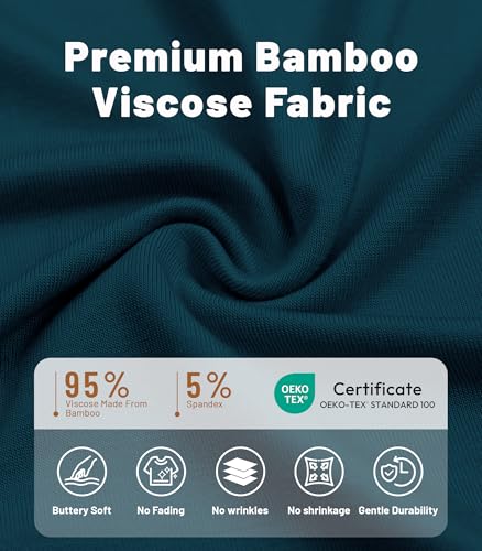 Image of NACHILA Mens Pajamas Set Long Sleeve Henley Sleepwear Top Soft Jogger Pants Pajamas Cool Pjs Set,Viscose Made from Bamboo