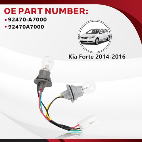 Svicari Tail Light Socket Wire Harness with Light Bulb Fit for Kia Forte 2014 2015 2016 Rear Brake Lamp Bulb Plug Holder Connector Wiring Harness Assemblies Replace OE 92470-A7000 by Svicari - Used condition - Image 4