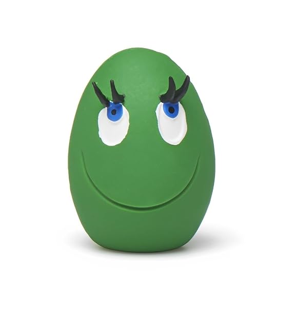 Lanco - Juguete para Mascotas, Huevo Ríe Pequeño, Caucho Natural (Látex), Color Verde