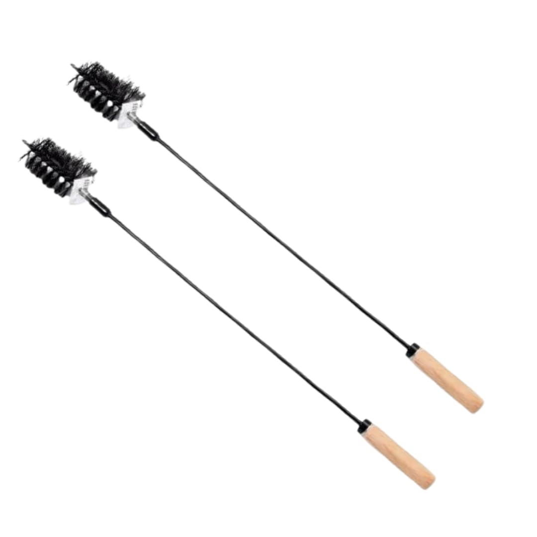 pokm toolsmarket - 2 x Ø60mm Heizkesselbürste mit 60cm Schubstange | Set Putzstab Kesselbürste Ofenrohrbürste | 2er Pack Kaminset