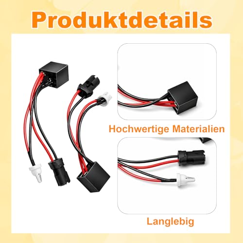 gsgfuis 2 Stück Canbus Decoder mit Widerstand, Canbus Adapter gegen Flackern für Standlicht als Anti-Flicker Modul für W5W Beleuchtung Fehlerfreier Error Canceler