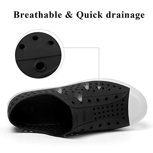 Men Women Classic Garden Clogs Adults Non-Skid Beach Sport Sandals Slip-On Outdoor Gardening Shoes Lightweight Breathable Black