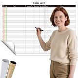 Large Dry Erase Task List Chart,24x36 Inch Erasable Task Wall Planner,Lightweight Task White Board Employee Assignment Tracker Poster for Office