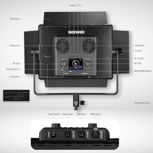 NEEWER-PL60C-RGB-LED-Panel-Video-Light-APP24GDMX-Control-60W-23000Lux05m-2500K-10000K-RGBCW-Pro-Photography-Studio-Lighting-18-ScenesV-Battery-Powered-for-Outdoor-Filming-Recording-Streaming