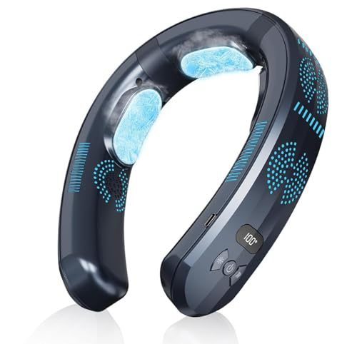 ネッククーラー 首掛け扇風機【新改良ネックファン・冷暖両用・2025高級版】 冷却プレード付き 瞬間冷却 瞬間加熱 大容量 長時間連続使用 360サラウンド風 2段階風量 3段階 Type-C充電式 静音設計 携帯扇風機 ハンズフリー 熱中症対策 寒さ対策 土台暑/旅行/屋外/スポーツ/通勤/自宅 プレゼント プレゼント人気 (ブラック)のサムネイル