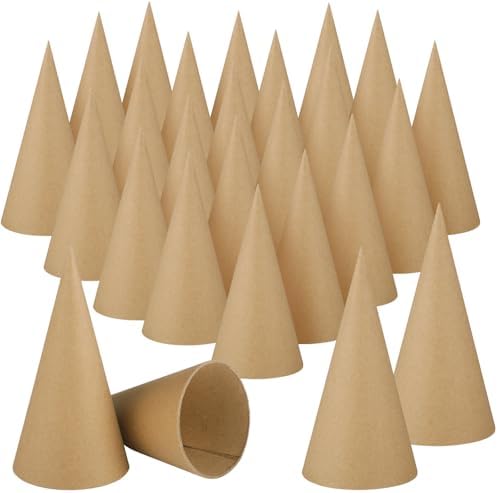 Zhanmai 50 Pcs Paper Mache Cones Open Bottom for DIY Crafts,5.9 x...