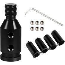 Black M12x1.25 Universal Gear Knob Adapter for Car Shift Lever Knob, with 4 Connectors 8mm, 10mm, 1lmm, 12mm, Compatible with Non Threaded Shift Knobs