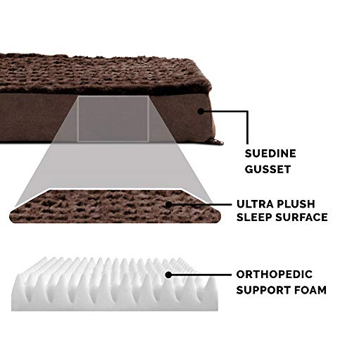 Furhaven Medium Orthopedic Dog Bed Ultra Plush Faux Fur & Suede Mattress W/ Removable Washable Cover - Chocolate, Medium #TOP3