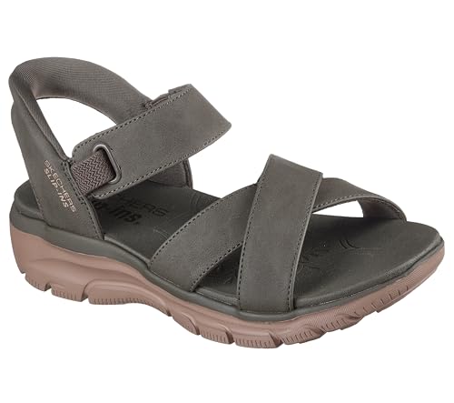 Image of Skechers Women's Easy Going - Somewhere Sunny | Hands Free Slip-Ins, Sandal, Relaxed Fit, Yoga Foam Cushioned Footbed, Heel Pillow, Vegan, Faux Leather Strappy Upper