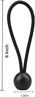 Vista 2 de Cuerdas elásticas de bolas de 6 pulgadas con bolas, 100 unidades de cuerdas resistentes para toldo, lona para amarrar, campamento, refugio, carga