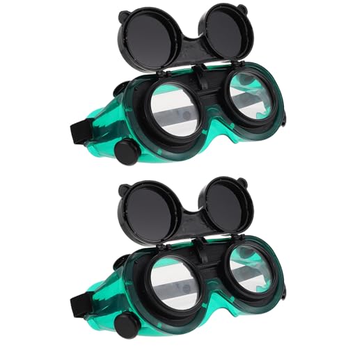 Zerodeko 2pcs Electric Welding Glasses Safety Protective Goggles with Flip-up Anti-glare Lens for Welding and Soldering, Head-mounted Industrial Eye Protection