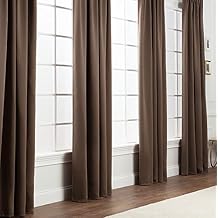 Chanasya Premium 2-Panel Solid Contemporary Room Darkening Curtains - 3-in-1 Back Tab, Rod Pocket, Ring Tab - for Windows Living Room Bedroom - Room Darkening Drapes 52 x 63 Inches - Deep Taupe