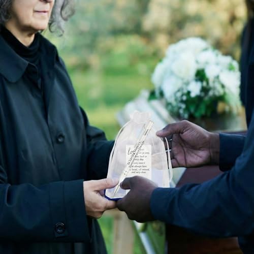 Yeaqee 150pcs/50set Funeral Favor Pen Poem Card for Guests, White, Elegant by Yeaqee - Used condition - Image 8