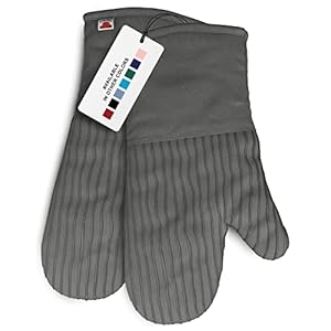 Big Red House – Silicone Oven Mitts – Gray Set of 2-12.5″ – Heat Resistant to 536 F / 280 C Kitchen Gloves – Professional Grade Protection Hot Cooking Baking