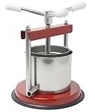 TORCHIETTO Premitutto Manuale Piccolo DIAMETRO CESTELLO 14cm, Certificazione Alimentare, Ferro e Acciaio Inox 430, per Pomodori MIrto Melanzane Ortaggi Succhi Frutta e Olio, Modello Nuovo