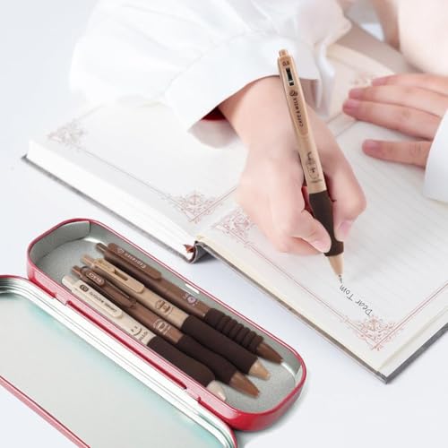 Image of PAXCOO Stylish Retractable Pens for Kids, Coffee Theme 0.5mm Gel pen Set, Retractable Pens for Kids, Smooth Writing Quick Dry Ink Elegant Pen for School Office Supplies Comfortable to Write(Coffee)