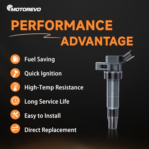 Ignition Coil Pack and Iridium Spark Plugs Set of 4 Compatible with Hyundai Sonata 2011-2014/Santa Fe Sport/Tucson & Kia Sorento 2012-2015/Optima/Sportage & More 2.4L L4, Replace OE# UF611, XP6203 by Motorevo - Used condition - Image 5