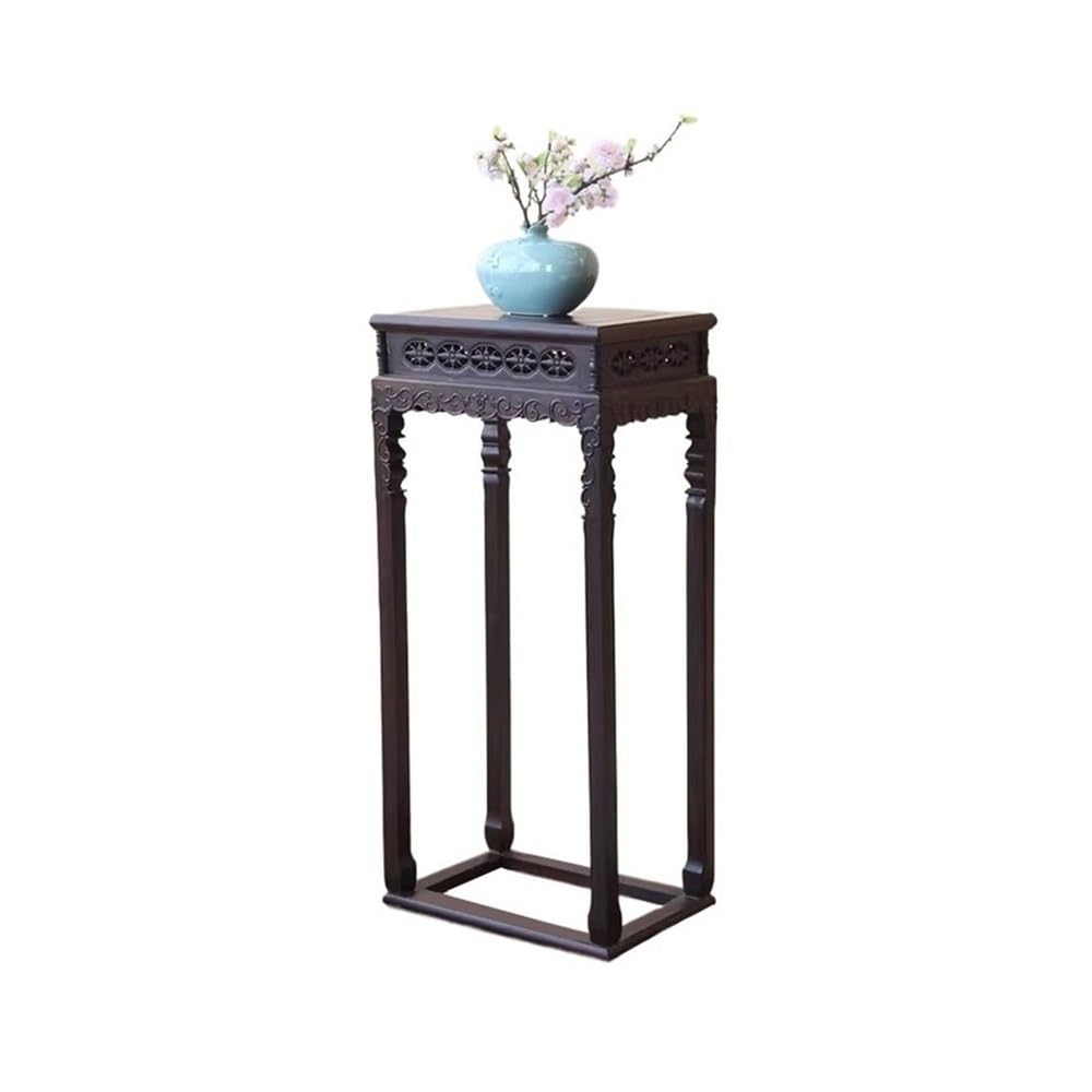 birene Vase Stand Vintage Chinese Style Redwood Display Base, Household Living Room Bonsai Stand