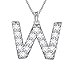 Produktbild Besilver Anfangsbuchstabe W Halskette Frauen Sterling Silber Alphabet Schmuck Iced Out Monogramm Name Anhänger Halskette Geschenk FP0073W