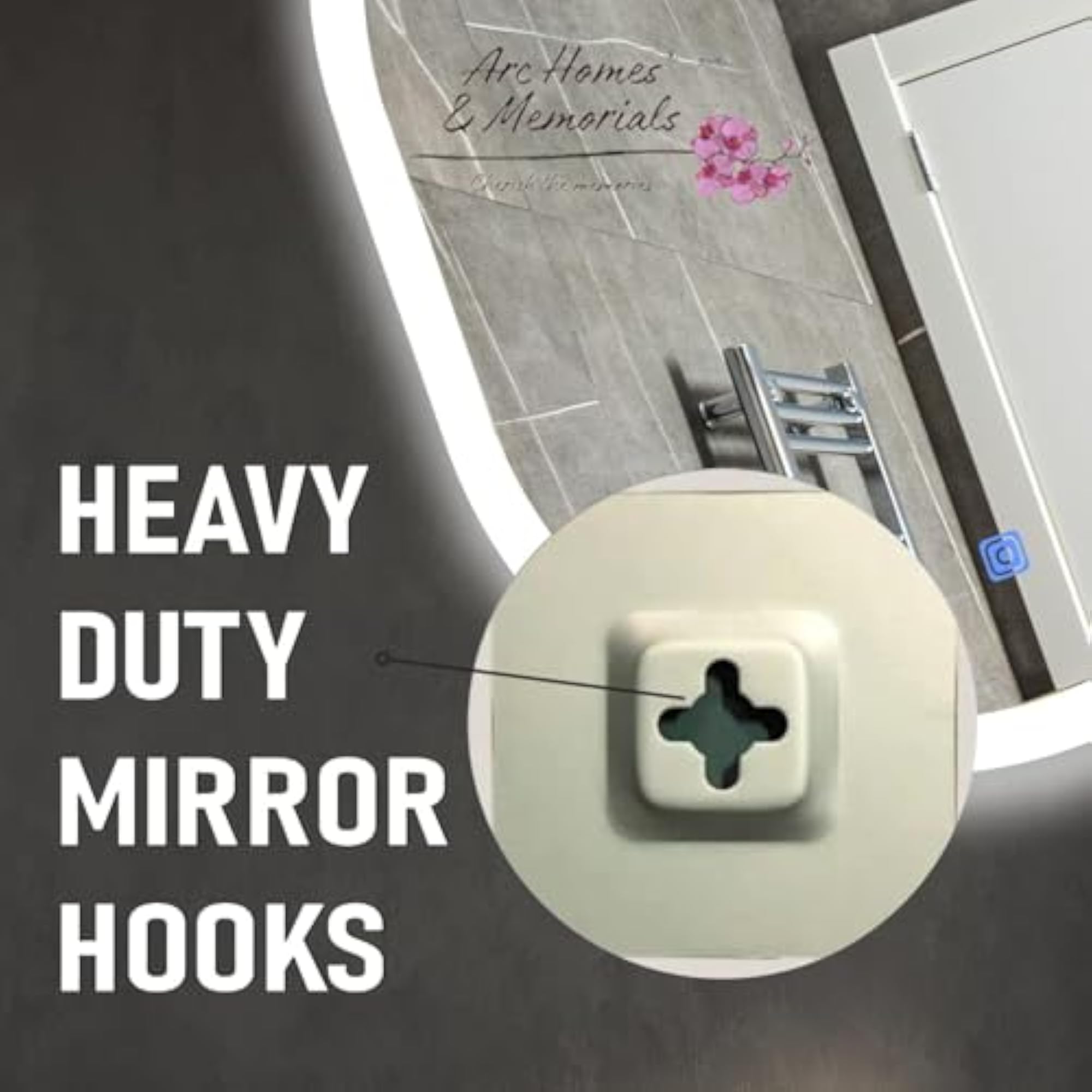 Round Backlit LED Mirror with Touch Sensor, 21 x 21 Inch