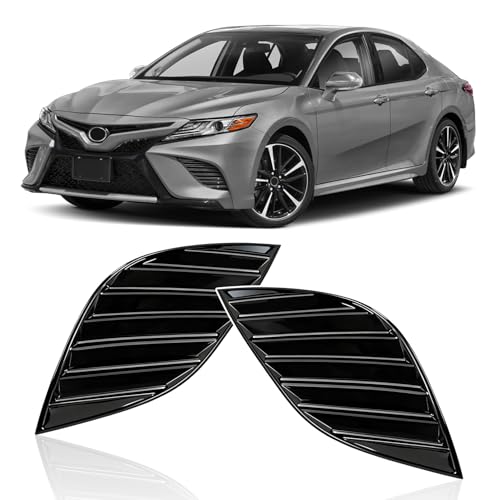 TULMTT Front Fog Light Cover Fit for Toyota Camry SE XSE 2018 2019 2020, ABS Front Bumper Fog Lamp Frame Cover Left Driver & Right Passenger Side Replacement for 81481-06170 81481-06180 (Gloss Black)