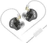 Fone de ouvido CCA CRA com fio de alta fidelidade Fone de ouvido com cancelamento de ruído Fones de ouvido esportivo Gamer (com microfone, preto)