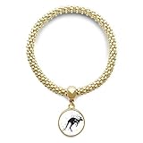 Material: Metall DIYthinker Damen Australien Koala Kangaroo Silhouette Illustration Goldene Armband Laufende Anhänger Schmuck-Kette
