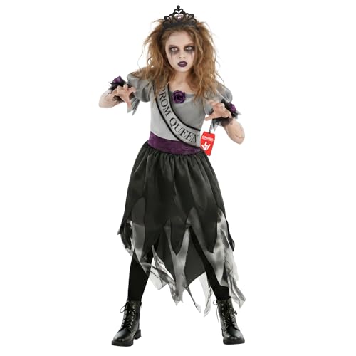 Morph Kostüm Prom Queen für Kinder, Zombie Braut, Perfekt für Halloween und Horror Events, L