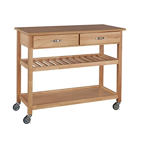 homestyles General Line Wood Rolling Kitchen Cart in Brown