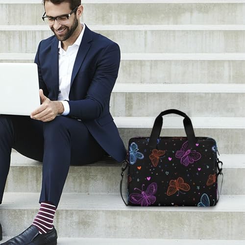 Maletín para laptop con diseño mariposas neón miniatura 3