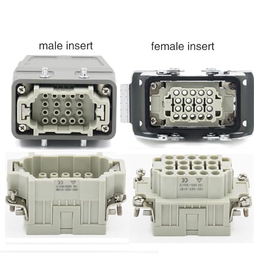 Conector industrial rectangular de 18 núcleos y 16A con conexión a presión H10b-hee -018MF 6
