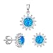 Produktbild SILVEGO Damen Schmuck-Set aus 925 Sterling Silber mit synthetischem blauem Opal
