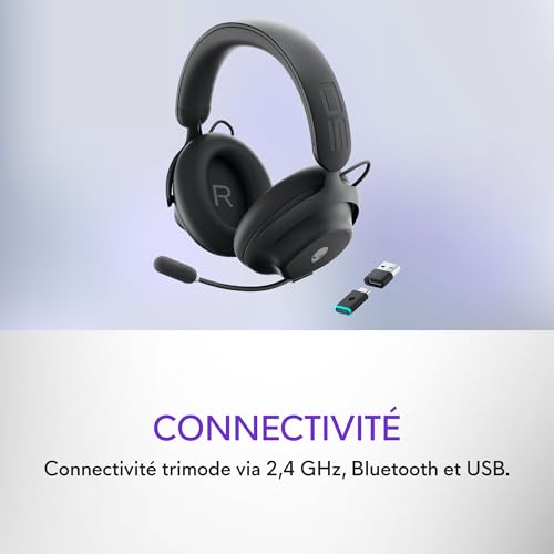 Casque Gaming sans Fil Alienware Pro – Haut-parleurs 50 mm en graphène, ANC Hybride, 75h d’autonomie, AI Micro, Alienware Command Center, Dark Side of The Moon